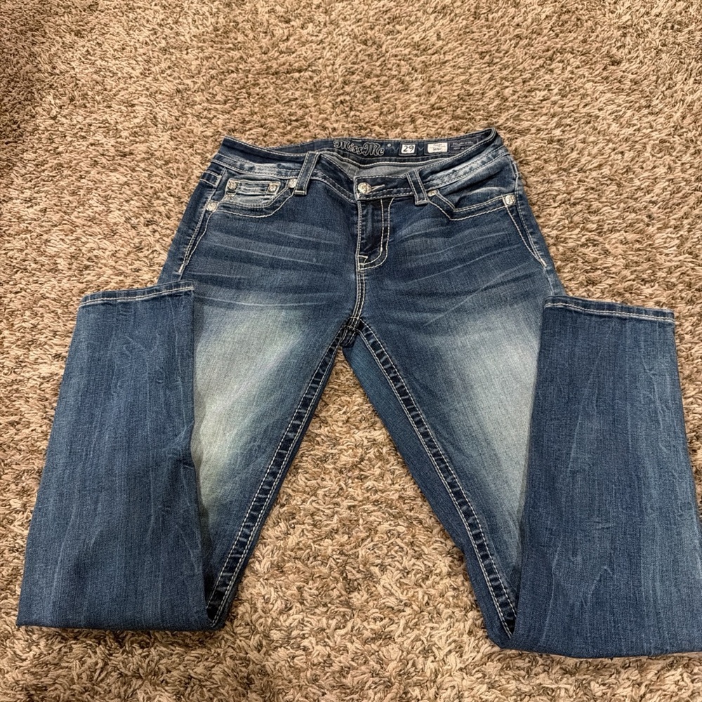 Miss Me Blue Boot Cut Jeans with Fading